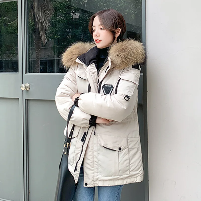 

2019 Dongdaemun New Style down Jacket Army Workwear Men And Women Celebrity Style Thickening Outdoor Cold Protective Clothing Co
