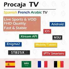 GOTIT испанское ТВ подписка 1000+ Live& 3000 VOD Procaja tv Франция арабский для MAG M3U Android Enigma 2 Smart tv