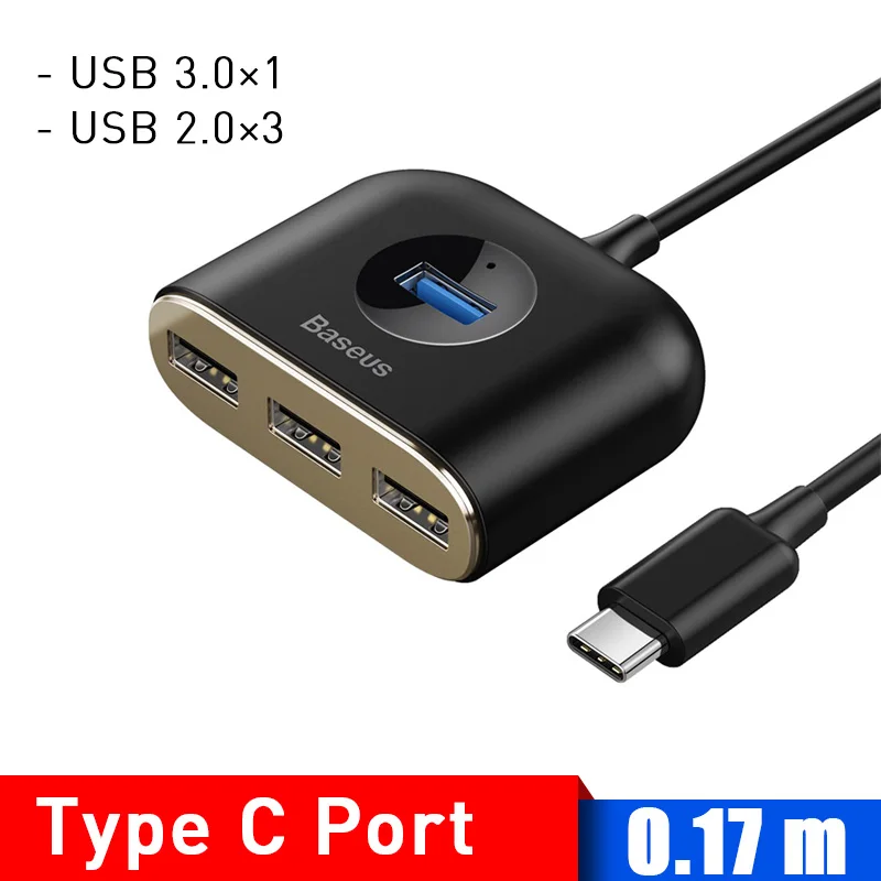 Baseus USB C концентратор USB 3,0 usb-хаб для MacBook Pro Surface Pro 6 USB 2,0 концентратор USB сплиттер с микро usb портами usb type-C концентратор - Цвет: Type C Port USB HUB