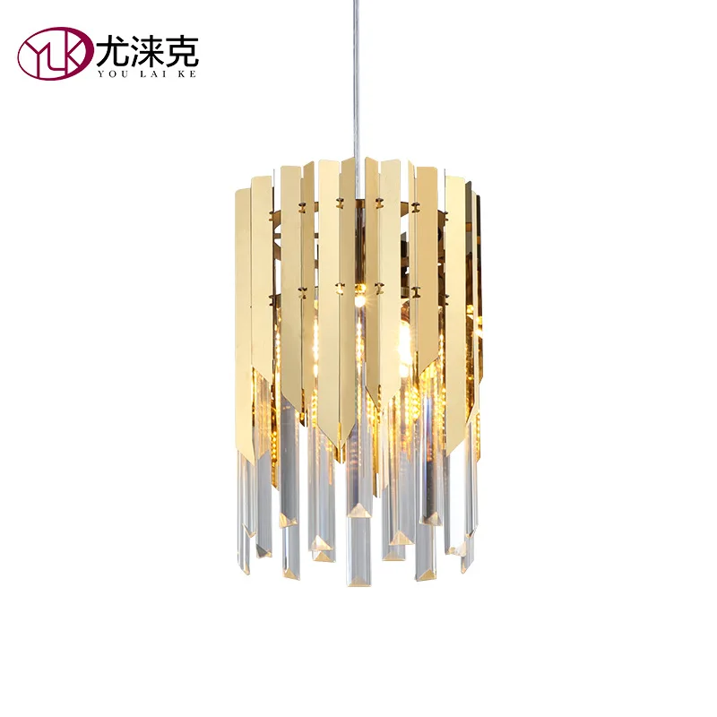 Modern Crystal Chandelier Lighting Dining Room Kitchen Island Bedroom Chain Loft Chandeliers Ceiling GoldChrome Light Fixtures (1)