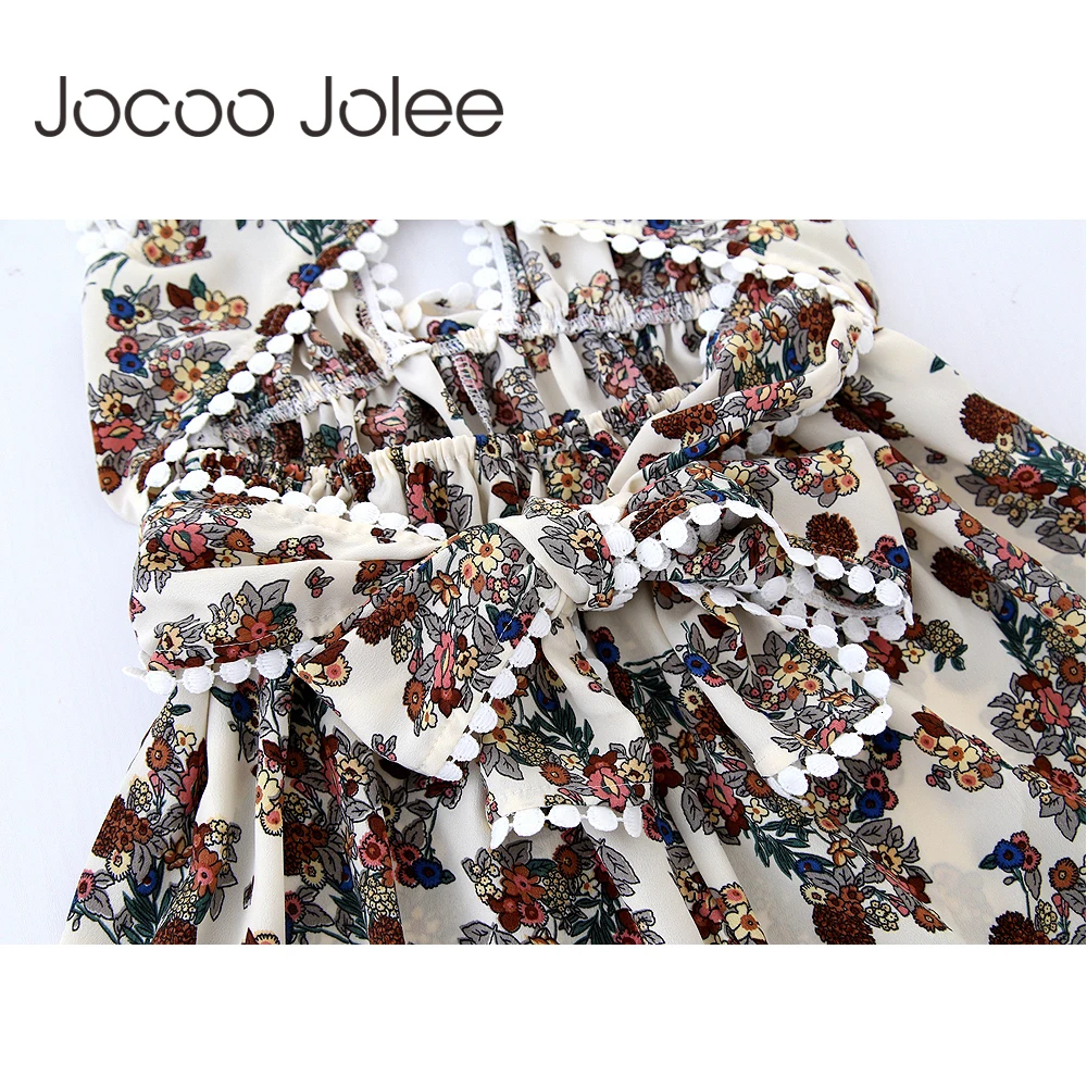 Jocoo Jolee, сексуальный цветочный принт, женский комбинезон, глубокий v-образный вырез, на шнуровке, женские комбинезоны, открытая женская летняя одежда для отдыха