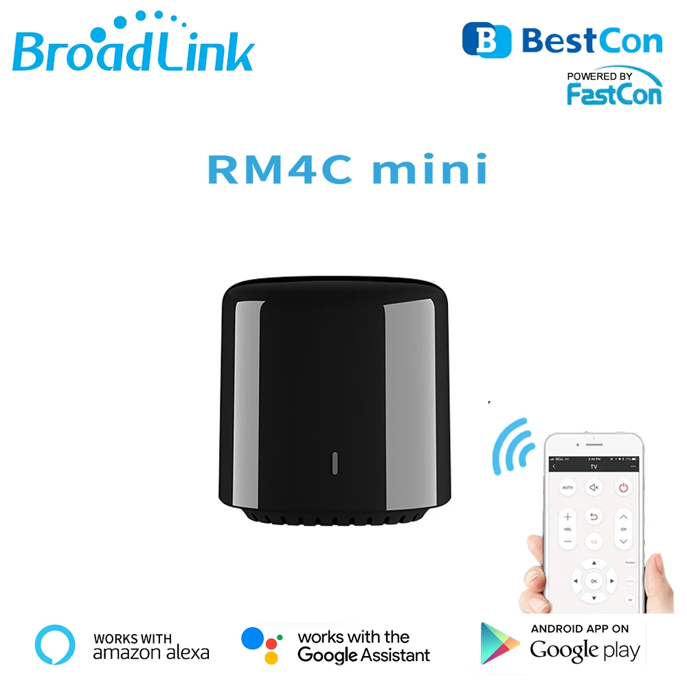 

Broadlink RM4C Mini BestCon Universal WiFi IR Remote Voice Control TV Fans Air Conditioner Smart Home Compatible Google Alexa