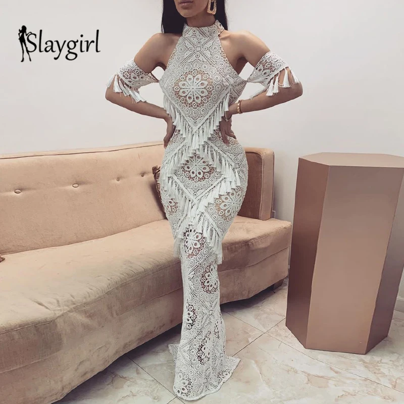 Flash Deals l1k0i Slaygirl Tassel Bodycon Sexy Long Dress Women Off Shoulder Party Maxi Dress Fashion White Lace Clubwear Dress Female Vestidos Flash Deals l1k0i Slaygirl Tassel Bodycon Sexy Long Dress Women Off Shoulder Party Maxi Dress Fashion White Lace Clubwear Dress Female Vestidos