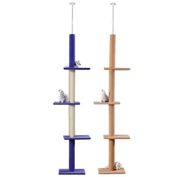 

Large Wooden Tree-shaped Scratch-Resistant Cat Climbing Frame Scratching Post Interactive Play