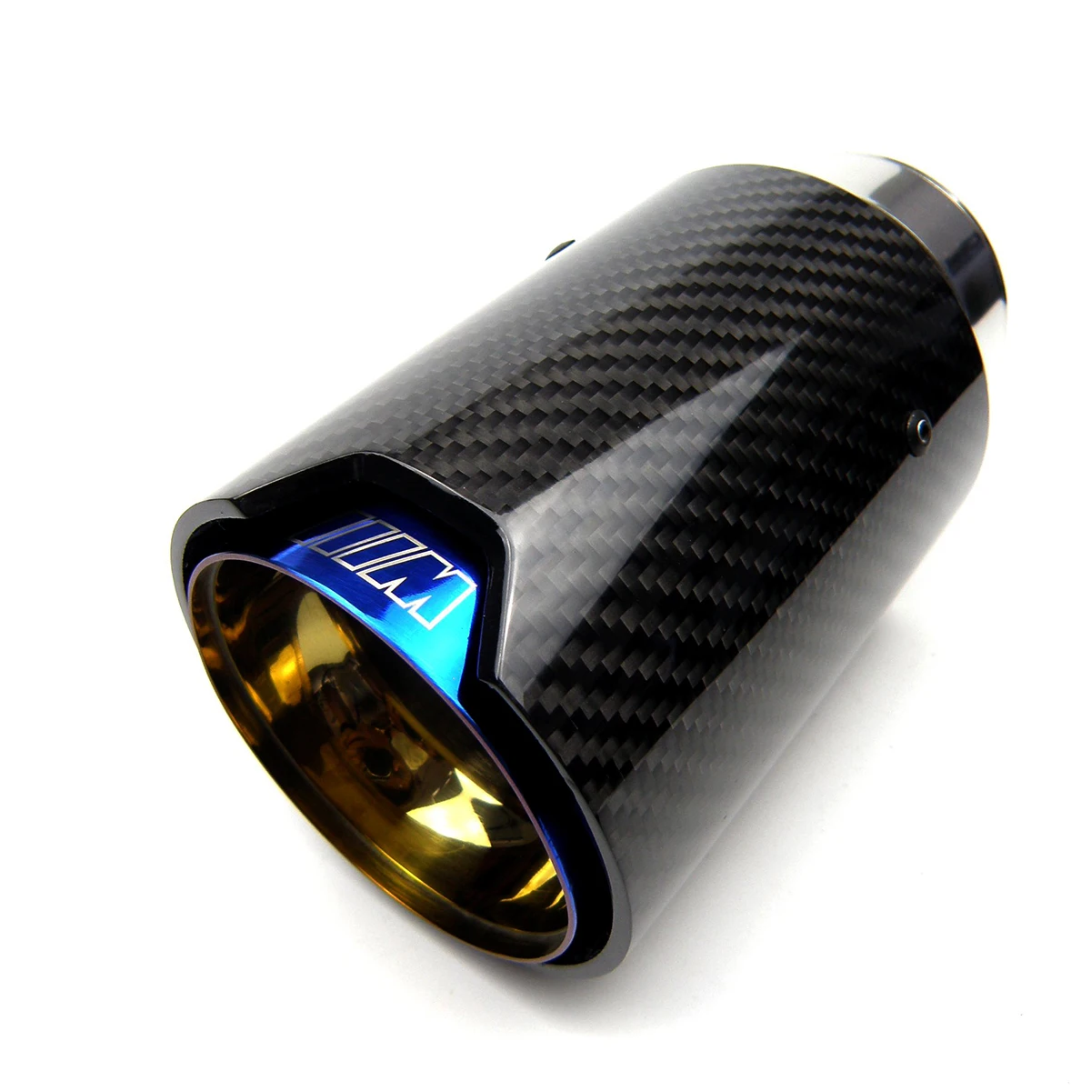 

Free shipping 1PCS Universal M LOGO Burnt Blue Carbon Fiber Exhaust tips For M Performance exhaust pipe For BMW Exhaust tips