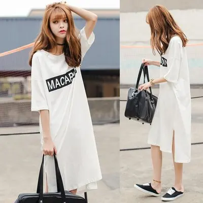 

2020 Summer Wear Ultra-Loose And Plus-sized WOMEN'S Dress Mid-length Short Sleeve T-shirt Dress Long Version Pajamas Dress