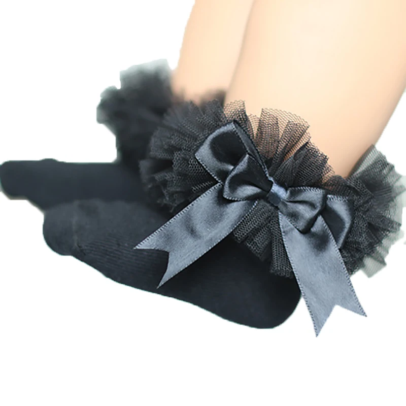 

Spring New Baby Socks Girls Mesh Lace Socks Infant Cotton Cute Lace Bow-Knot Princess Socks Girls Cartoon Fluffy Lace Short Sock