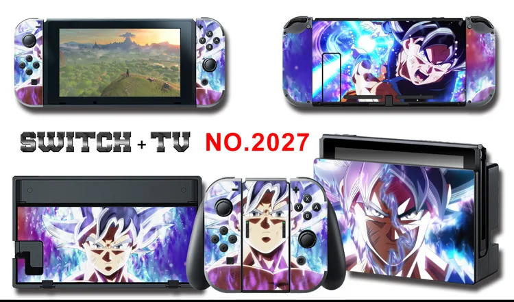 1set New Cute Anime Full Body Sticker for NS Switch Protective Cover Skin Colorful Art for Game Console Joy-Con Controller Decor