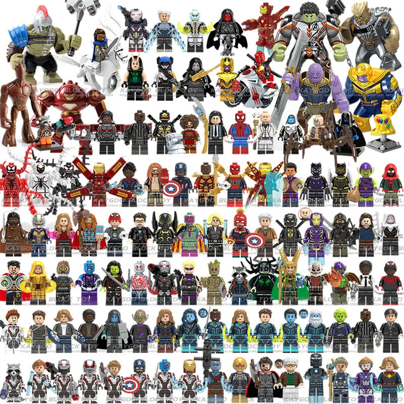 110pcs 34 шт./лот, строительные блоки Marvel, супергерои, Мстители, DC, Человек-паук, Бэтмен, Железный человек, танос, Тор, модели, набор кирпичей, детская игрушка - Цвет: 110pcs