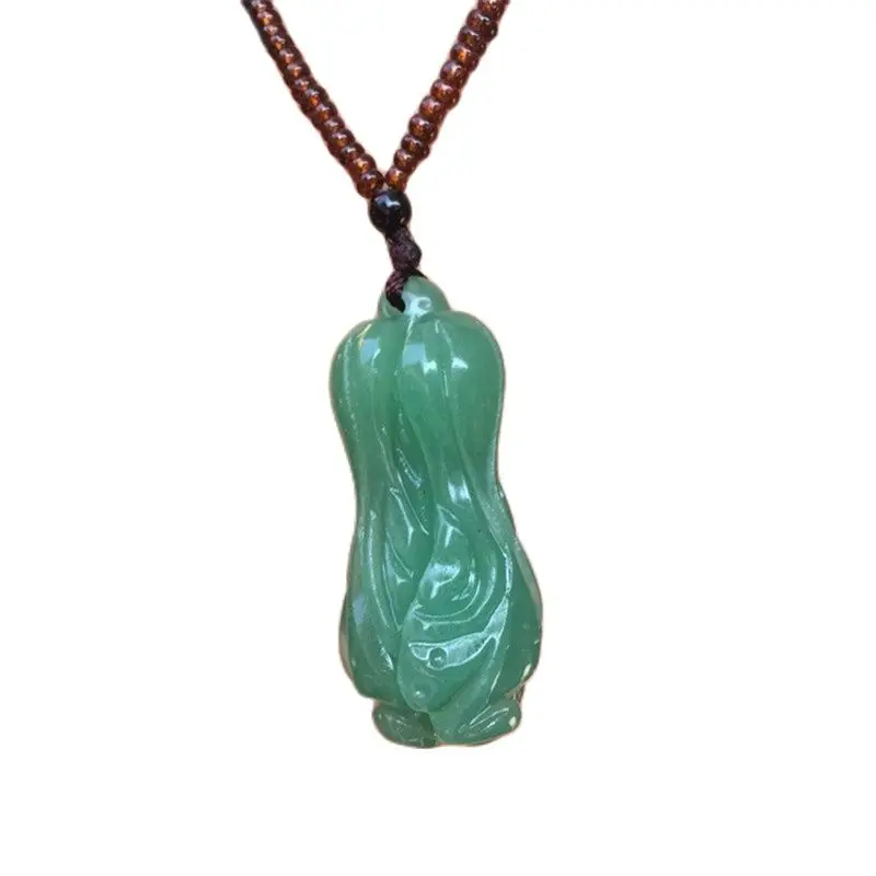 

Natural Aventurine Jade Cabbage Pendant Sweater Chain