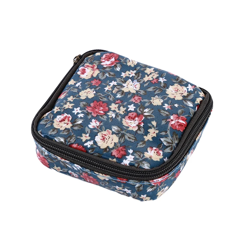 Small floral Модный милый мультяшный кошелек на молнии для девочек, сумка для хранения с мультяшным принтом, мини косметичка, водонепроницаемая вместительная гигиеническая сумка на молнии - Цвет: Small floral