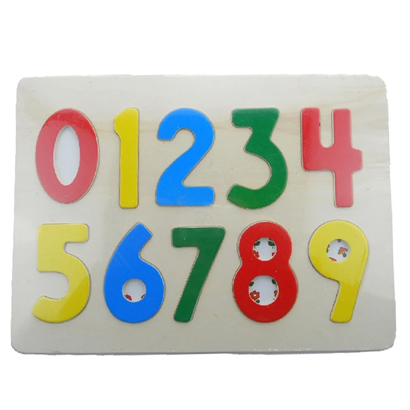 Baby Kids Early Educational Colorful 9 Numbers Toy Cognitive Toy Numeracy Intellectual Development Toys Puzzles Wooden Toy