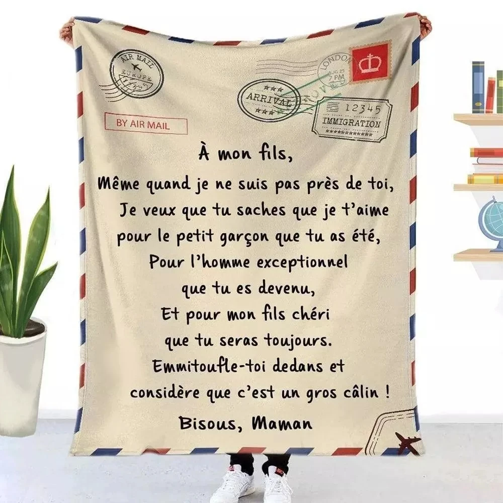 Flannel Throw Blanket Letter Printed Quilts Air Mail 3d Print Keep Warm Sofa Child Blanket Home Textiles Dreamlike Family Gift-0