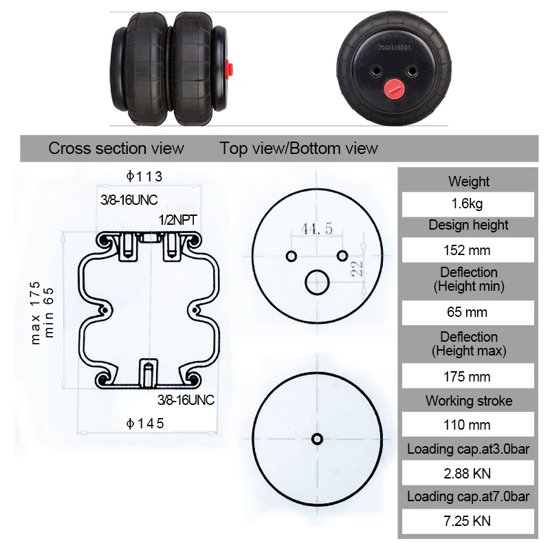 abc18　2口 MPParts | Freightliner 18-60764-000 Shock Absorber | 1860764000