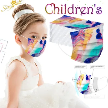 

Face Mask for Kids Tie-dye Mask for Face Mouth Disposable Easy Breathing Mouth Masks 3ply Ear Loop Mascaras Non-woven Face Masks