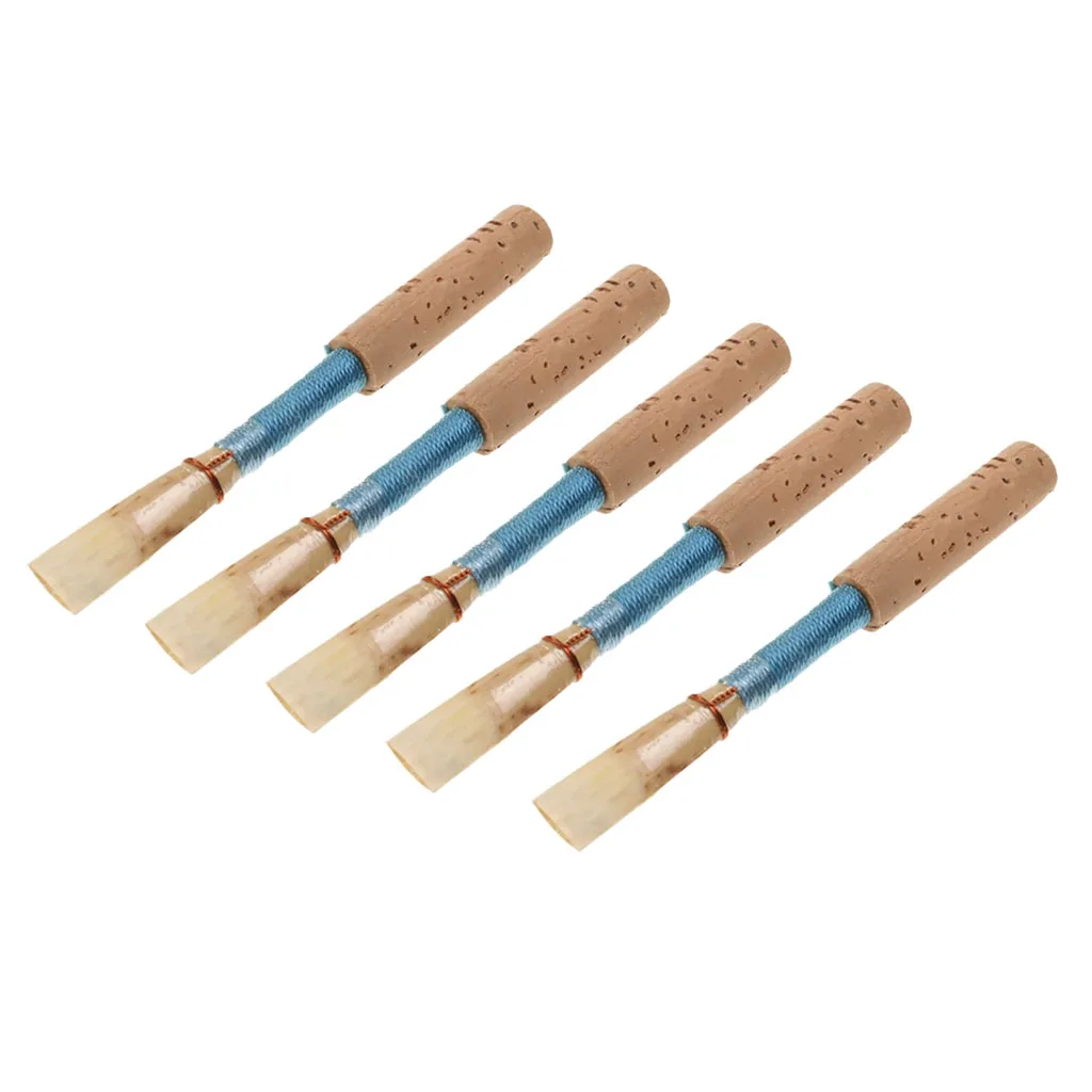 5 Pcs Oboe Reeds, Strength Medium Soft Handmade Oboe Reeds with Blue Cork