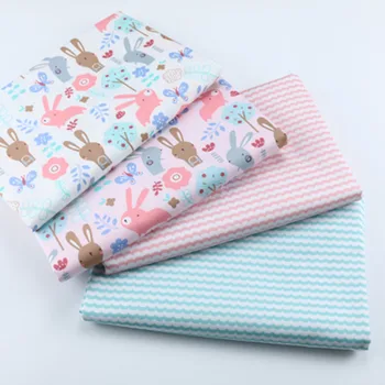 

160X50cm Cartoon Rabbit 100% Cotton Printed Fabrics Patchwork Cloth DIY Quilting Sewing Fat Quarters Material For Baby&Child