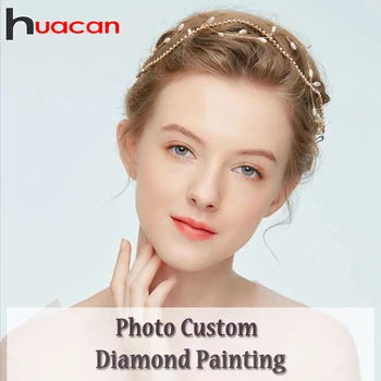 

Huacan DIY Diamond Painting Photo Custom Full Square 5D Diamond Embroidery Kits Home Decoration Gift