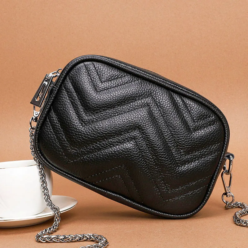 Popular Soft Cow Real Leather Mini Crossbody Bag Luxury Designer Genuine  Leather Handbags Women Small Shoulder Messenger Bags