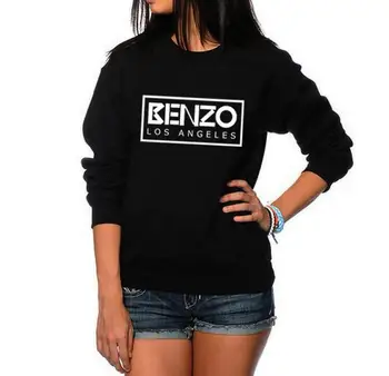 

Ashley Benson BENZO Pretty Little Liars Women Black White Sweatshirt Fashion CrewNeck Hoodies Autumn Long Sleeve Pullover