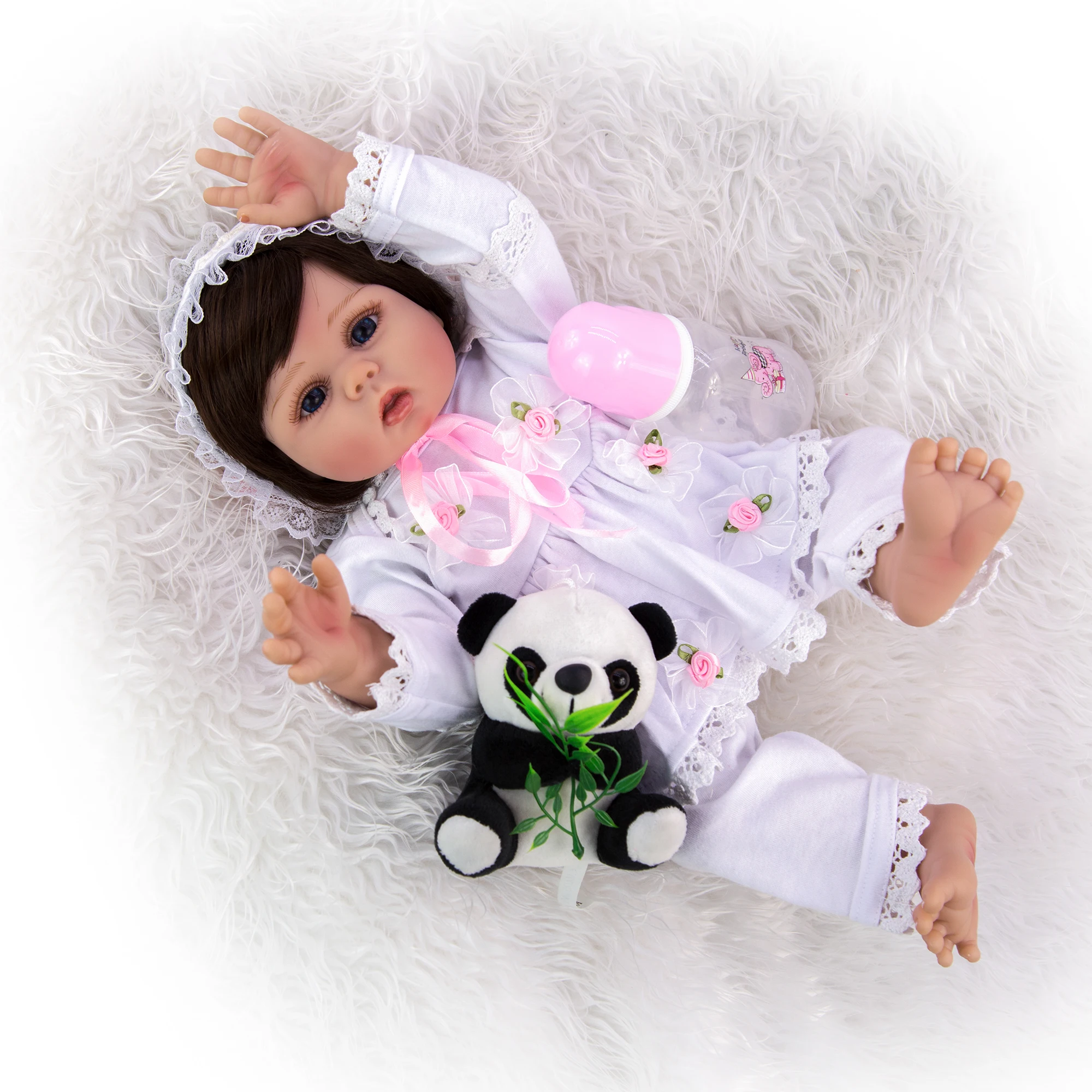 KEIUMI реалистичный прекрасный 18 дюймов 42 см Reborn Baby Cute Girl полный силиконовый корпус Reborn Кукла Малыш Playmate девочка подарок на день рождения