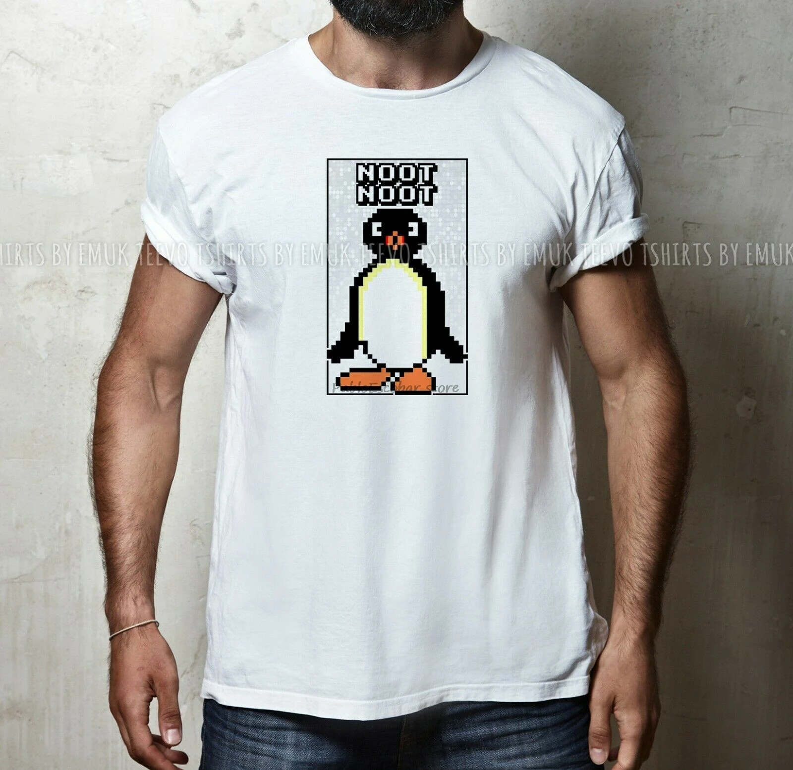 Мужская забавная футболка NOOT Pingu Meme, хлопок, S-5XL Размер, летняя мужская футболка, мужские футболки