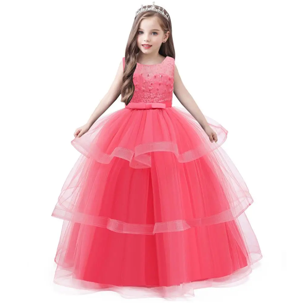 Зимнее платье для девочек Детские платья для девочек, Eveinng вечерние элегантное платье принцессы Свадебное платье Детская одежда, 3 от 10 до 14 лет