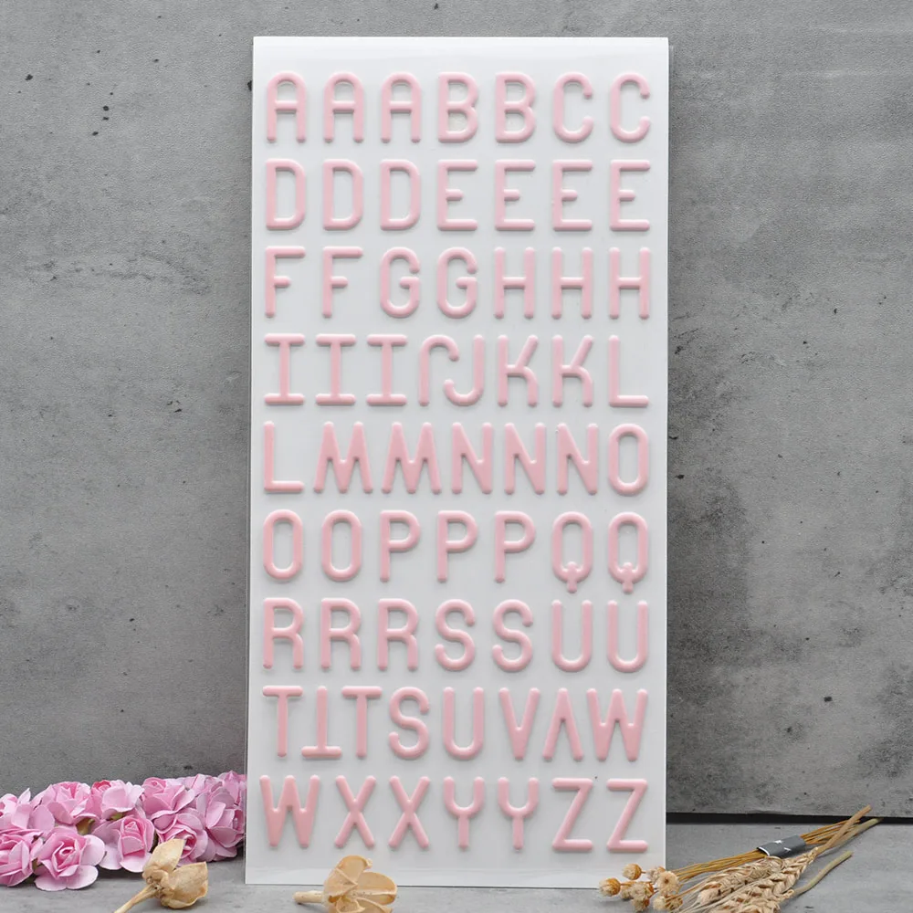Decorative stickers Self adhesive stickers Adhesive stickers Decorative labels stickers Alphabet label stickers Diy scrapbooking accessories Alphabet Letters 4 Sheets 24Cm*12Cm Scrapbooking Creative Stickers A-Z Living Room Home Decor Handmade For Children PS001