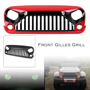 

Car Front Mesh Grille Grill For Jeep Wrangler JK Rubicon Sahara 2007 2008 2009 2010 2011 2012 2013 2014 2015 2016 2017 Black/Red