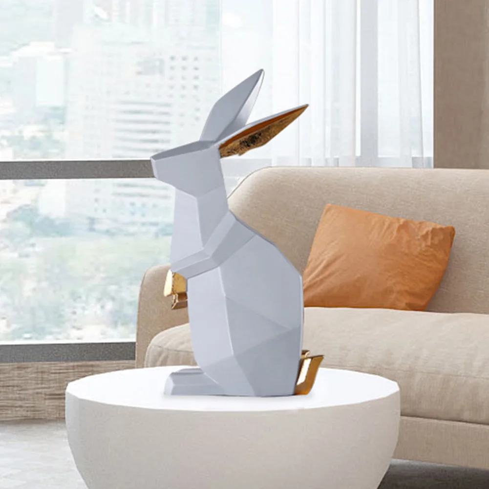 

Simulation Desktop Craft Gifts Miniature Geometric Resin Ornament Home Decor Lovely Statue Rabbit Figurine Room Office