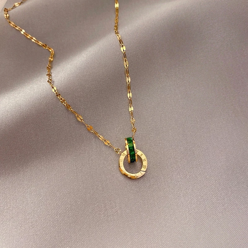 

Korean Fashion Crystal Necklace for Woman Exquisite Simple New Gold Chain Clavicle Chain Jewelry Accessories Anniversary Gift