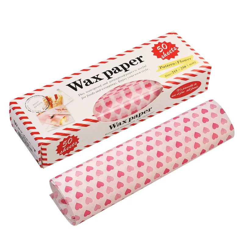 50Pcs/Lot Wax Paper Food Grade Grease Paper Food Wrappers Wrapping Paper For Bread Candy Cake Burger Fries Oilpaper Baking Tools 6