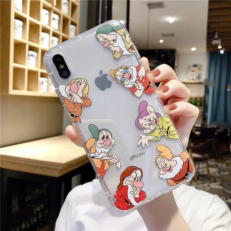 Белоснежка семь гномов Принцесса Фея чехол для iphone 11 Pro max x xs xr 7 8 6 6s plus милый мультфильм девушка прозрачный ТПУ чехол coque