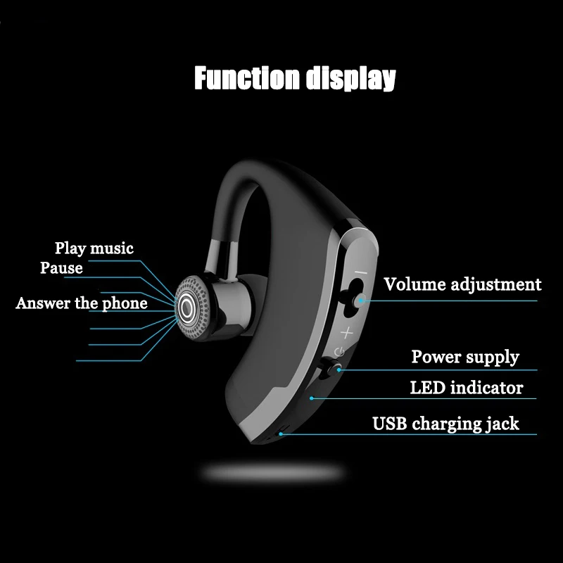 Bluetooth 4.1 Headset Sports Headphone V9 Wireless Handsfree Earphone Universal Bluetooth Sports Bass Earbuds with Mic