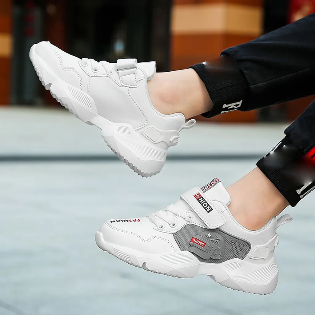 Waterproof Fashionable Children's Shoes Sneakers Mesh Lace Up Baby Boy Big Children's Casual Shoes Outdoor Sports Shoes Sneakers