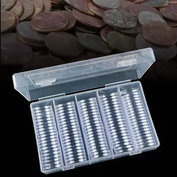 

Coin Storager Coin Holder Capsules Container With Organiz Box And Foam Gasket For Coin Collection Coin Case For 25mm Coin #4O