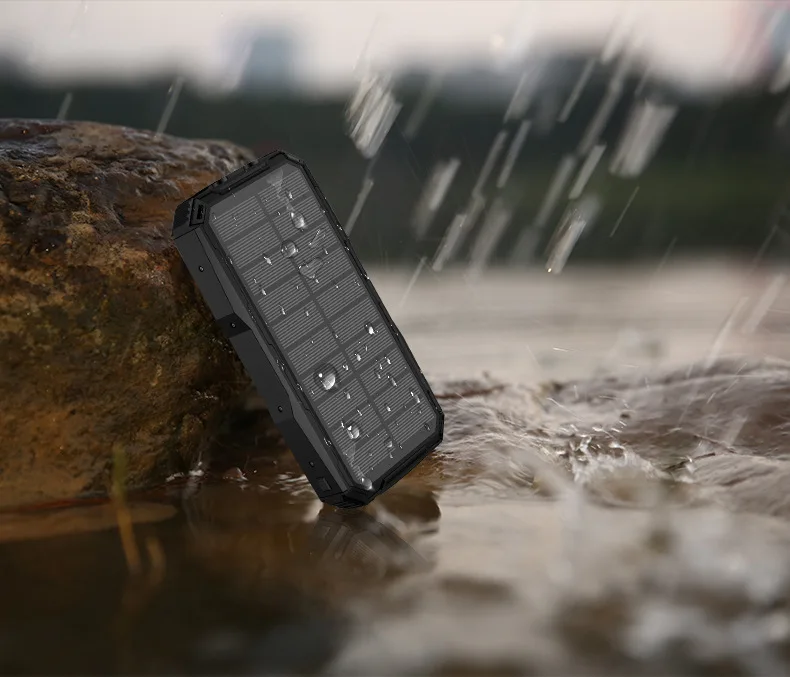 Solar Charging Unit 20000 Miliamps Outdoor Triple Protection Large Capacity 50000M Mobile Power Universal Handphone