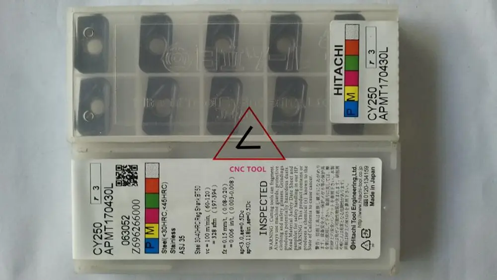 

APMT 170430 L CY250 10pcs Hitachi high cutting performance CNC indexable inserts