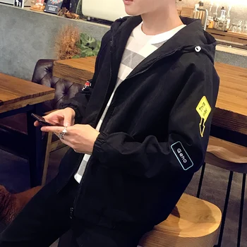 

New men's jacket Korean version leisure jacket spring and autumn jacket hooded overalls on clothes tide stick