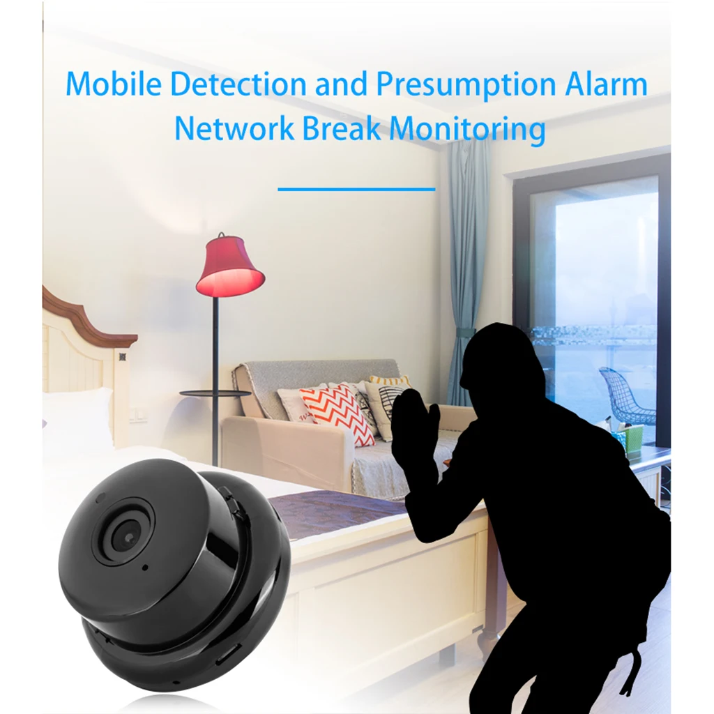 Мини-камера Wi-Fi 960P HD IP Беспроводная инфракрасная камера ночного видения движения 360 градусов рыбий глаз Wi-Fi ip-камера без слепых зон