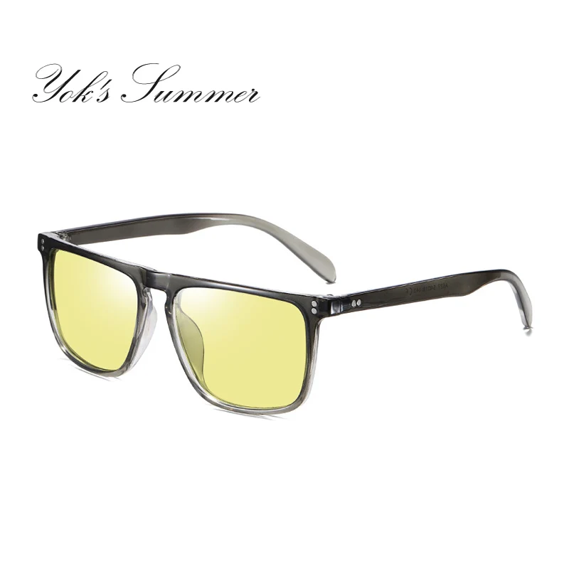 C3 Gray Frame YOK'S желтый день и ночное видение фотохромные солнцезащитные очки для мужчин Поляризованные очки для вождения светильник умный Хамелеон Oculos HN1376 - Цвет оправы: C3 Gray Frame