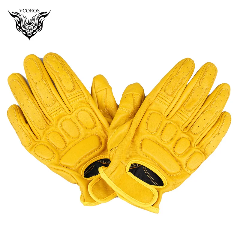 VCOROS full finger motorcycle gloves breathable touch screen leather