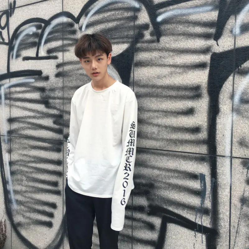 TAEYANG Bobby Victoria Song Kris Wu Same, свободные футболки с длинными рукавами, пуловеры для женщин и мужчин, парные футболки на лето и весну, топ, футболка