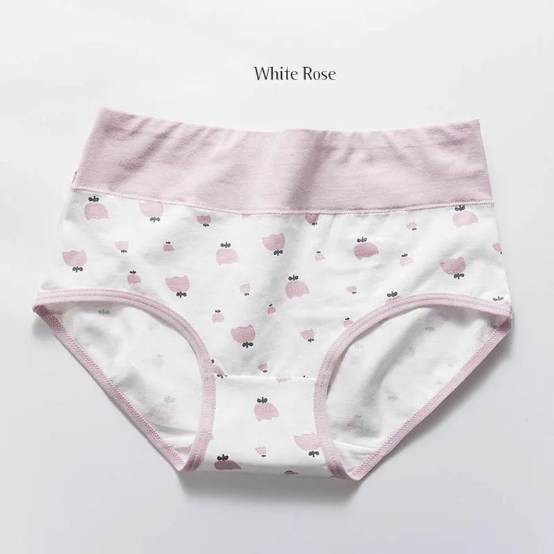 

Women Cotton Panties Seamless Comfort Briefs High Waist Plus Size Female Underpants Sweet Cute Printing XXL #F