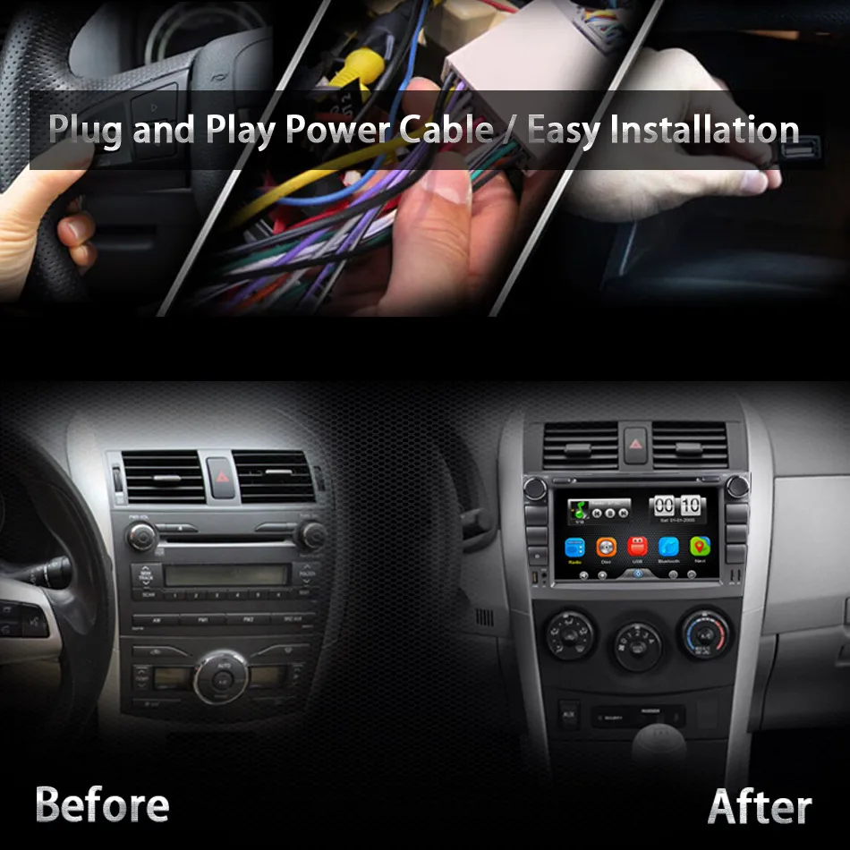 Sale 2Din Car In Dash DVD Player GPS Navigator Radio Bluetooth Head Unit Stereos with Reverse Camera for Toyota COROLLA 07-11 3