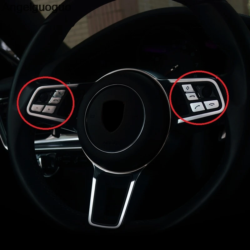 Carbon Fiber Interior Steering Wheel Panel Cover For Porsche Macan 2015-2018