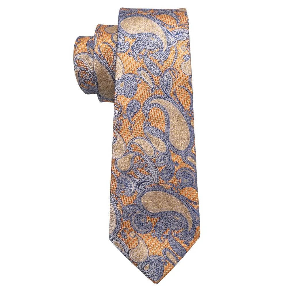 Barry.Wang 20 Colors Paisley 100% Silk Ties For Men Gifts Wedding Necktie Gravata Handkerchief Set Men Business Groom S-20P