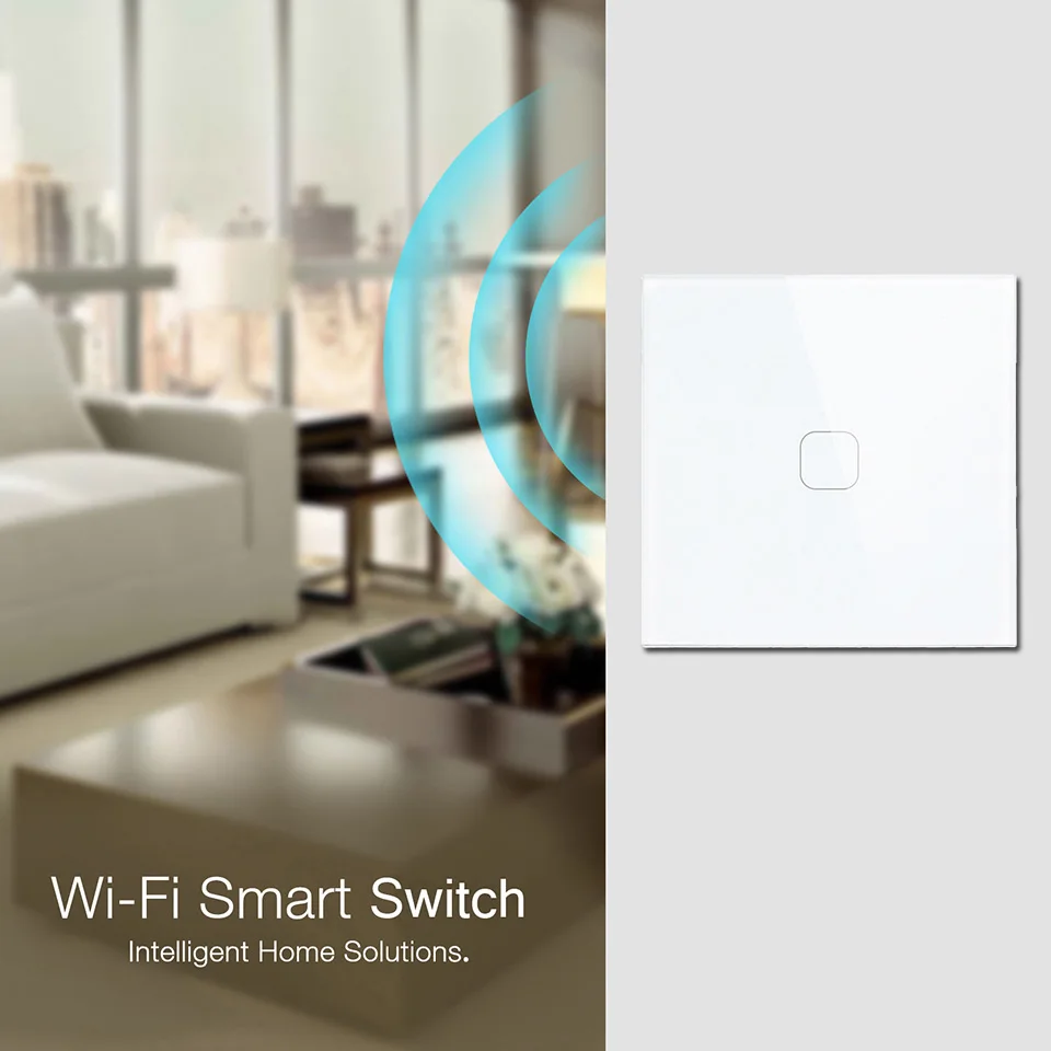 Переключатель Minitiger Tuya/Smart Life/ewelink Wi Fi 2 позиционный 1 панель из хрусталя сенсорный