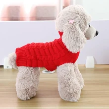 Милые товары для домашних животных, вязаный джемпер, свитер, модный однотонный свитер для собаки, Повседневный свитер, зимний теплый свитер для домашних собак
