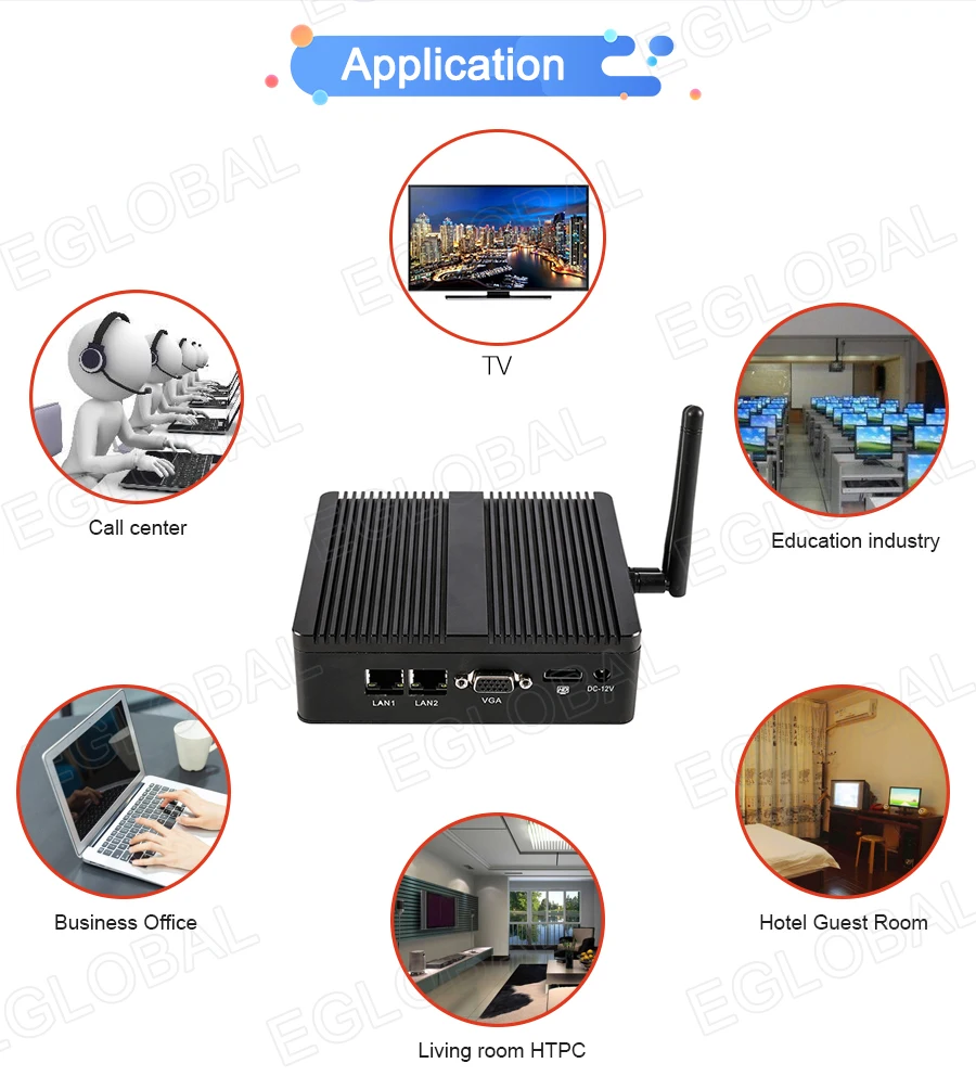 Eglobal 2* Lan 2* COM маленький ультра Pfsense Мини компьютер четырехъядерный intel celeron J1900 N3160 Win 7 10 безвентиляторный брандмауэр serverminipc